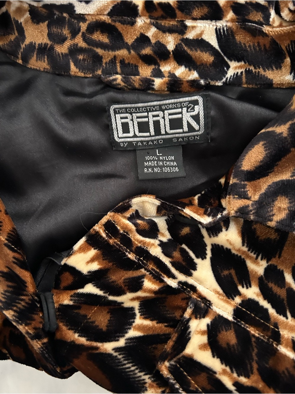 BEREK Animal Print Cropped Button Front Jacket - Picture 3 of 5